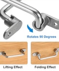 Two Pack 304 Stainless Steel Folding Pull Handles, 90 Degree Toolbox Grab Handles, Bright Polished Cabinet Hardware for Equipment, Distribution Boxes, Flight Cases, Hole Spacing 218mm, Rugged and Smooth, 304 stainless steel handle folding 90 degrees