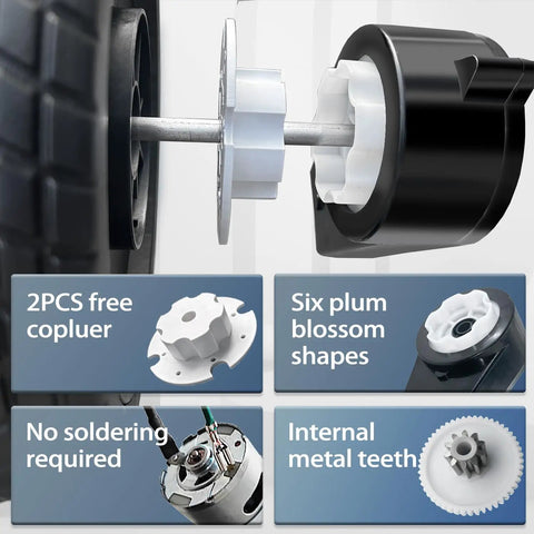 Two Pack 24V RS555 High Torque Gearbox Kit for Power Wheels Ride On Cars, showing internal gear details.