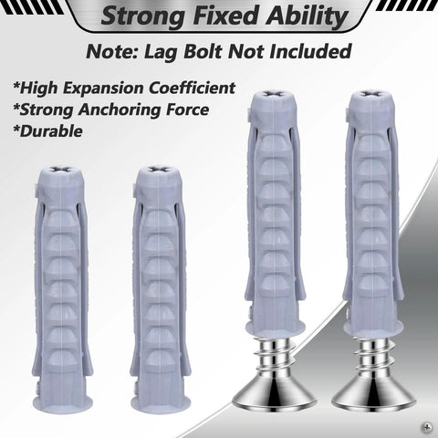 16 Pcs Concrete Wall Anchors 10x50mm Heavy Duty Plastic Anchors for TV Mount Installation