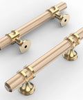 10 Pack Knurled Gold Cabinet Pulls Slick 5 Inch Long 3 Inch Center Hole Brushed Brass Kitchen Cabinet Handles ZH0025
