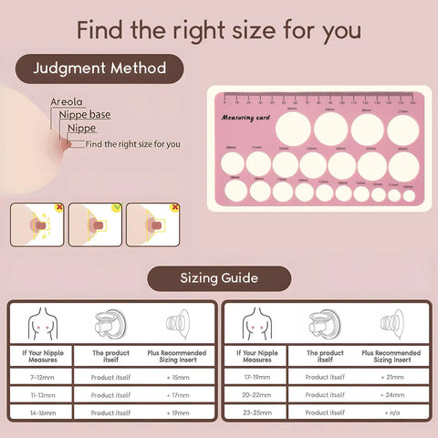Diagram displaying Soft Silicone Nipple Ruler And Flange Size Gauge For Breast Pump Quick Nipple Measurements For New Moms