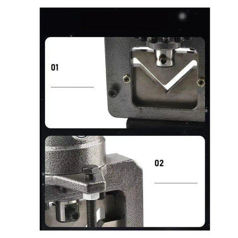 Heavy Duty Hydraulic Crimping Tool Set For Angle Iron Punching And Cutting Machine With 1800W Motor showing detailed mechanical components.