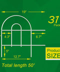 Size diagram for White Garden Fence Border 18 Inch High 50 Feet Long Foldable Metal Wire Panel Fencing 31 Pack.