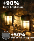 12 Pack Solar Fence Lights Outdoor Waterproof Lighting For Fence Garden Yard Deck And Stairs Auto On Solar Powered Weatherproof No Hassle Install Bright Warm Glow To Elevate Pathways And Patio Ambience, illuminated on a wall