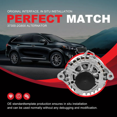 12V 150A Beefy Alternator For Kia Optima 2.4L 2013 2014 2015 2016 And Hyundai Santa Fe 2.4L Plus Kia Sorento 2.4L Replacement