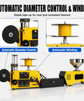 Compact Desktop 3D Printer Filament Extruder And Recycler, Smooth Pellet Melting Rig showing automatic diameter control and winding features.