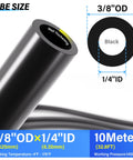 Diagram showing 3/8 Inch OD PU tubing dimensions for Premium 3/8 Inch OD PU Polyurethane Air Tubing Kit 10 Meter 32.8ft With Push To Connect Fittings