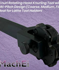 Rotating Head Knurling Tool With Six Knurl Wheels And Multi Pitch Design Coarse Medium And Fine For Lathe Tool Holders