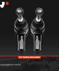 Two Pack Front Outer Tie Rod Ends For Chevy Trax 2013 To 2022 With Hydraulic Steering Left And Right Front Installation Premium Replacement For Chevy Trax With Durable Ball Joint Ends, black steel pair