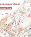 Arms Up Newborn Swaddle Sleep Bag 0-3 Months with 2-way zipper design for easy diaper changes, featuring pink bunny pattern.