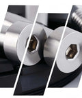 Close-up of M2 Hex Socket Shoulder Bolts 2.5mm Shoulder Diameter, 18mm Shoulder Length, 304 Stainless Steel, Rust Resistant Fasteners