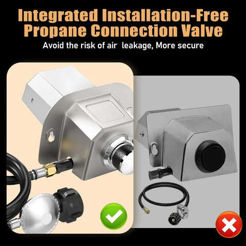 Propane Gas Burner Attachment For Karu 12 12G Karu 2 And Fyra 12 Pizza Ovens showing installation-free valve