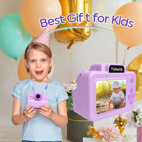 Instant Print Camera For Kids Portable Kid Camera With Built In Printer Lets Little Photogs Snap And Print On The Go A Fun Gift For Girls Ages 3 To 12 For Holidays Birthdays Travel Friendly Toy. Child holding pink kids instant print camera with screen