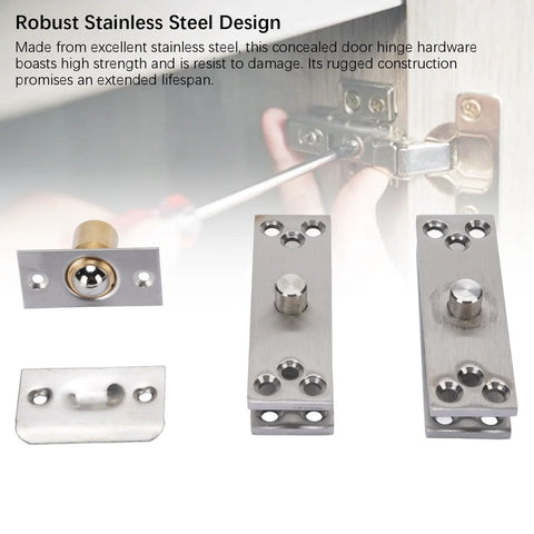 Components of Hidden Door Hinge 360 Degree Pivot Beefy Heavy Duty Concealed Hinge For Bookcase And Murphy Doors 220 Lb Load Bearing Stainless Steel With Ball Bearing System Smooth Quiet Swing Rust Resistant Built To Last Easy Install