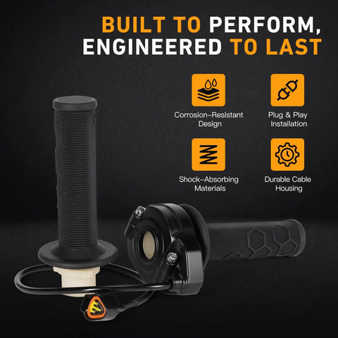 Twist Throttle Grip Kit For Ultra Bee Sur Ron Electric Dirt Bike With Plug And Play Cable Diamond Textured Grip Shock Absorbing Rubber Spare Right Handlebar Grip High Response Ebike Accelerator