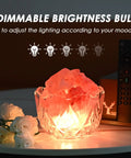 USB Himalayan Salt Lamp Bowl With Natural Crystal Chunks, 16 Colors And 4 Light Modes, USB Powered LED Remote in glass bowl