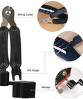 String cutter, pin puller, and winder from Guitar Work Mat Kit With Dual Height Neck Support Rest And String Winder Cutter Tool.