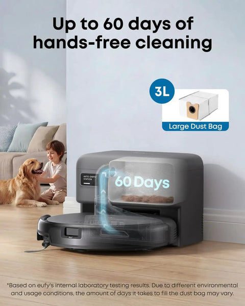 C10 Robot Vacuum With Self Emptying Dock And 4000 Pa Suction LiDAR Smart Mapping Ultra Slim 2.85 Inch Body shown in room