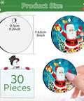 30 Pieces 3 Inch Round Sublimation Ornament Blanks For Christmas Tree Decor And DIY Crafts with Santa design