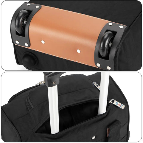 Underseat Rolling Travel Bag 17 x 13 x 8 Inches Personal Item Fits Spirit Frontier American And More Major Airlines Black