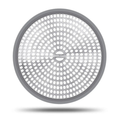 Shower Hair Catcher Drain Protector Strainer With Rust Proof Stainless Steel And Silicone Edge 2 Pack For Easy Hair Grabbing No Clog Drainage Elliptical Holes For Smooth Flow Blocks Debris And Keeps Shower Clean
