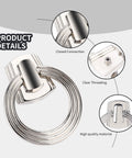 Product details of 5 Pack 2.2 Inch Footed Nickel Ring Drawer Pulls For Cabinets And Cupboards showing closed connection, clear threading, and high-quality material.