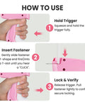 Instructions for using the Upgraded Handheld Stitch Gun For Quick Clothing Fixes Smart Tagging Tool for fabric mending.