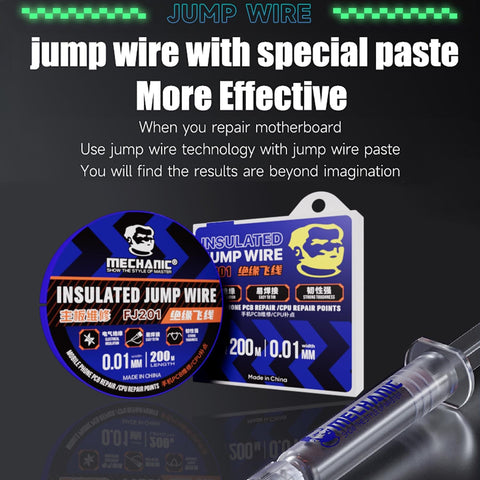 0.01mm Insulated Jump Wire For Motherboard Fingerprint Sensor Repair packaging with special paste syringe