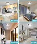Dimmable LED Flush Mount Ceiling Light 10 Inch Fixture 18W With 160W Equiv illuminating kitchen, bedroom, hallway, and bathroom