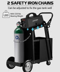 Heavy Duty Welding Cart Built To Haul Four Drawers On Wheels For Mig Welder Up To 220 Lbs For Mig Tig And Plasma Cutter Durable Rust Resistant Steel Construction with safety chains and gas cylinder