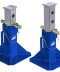 Pair of 22 Ton Heavy Duty Jack Stands for Class 7 and 8 Trucks and Heavy Equipment, steel construction, blue enamel finish
