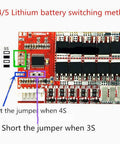 Premium 5S BMS Board For 18650 Lithium Cells Running Butter Smooth With 50A Balanced Charging circuit layout with jumper settings