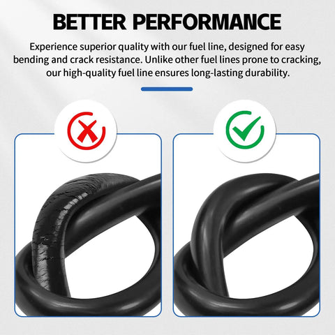 Comparison of cracked and flexible Five Eighth Inch Heater Hose, 10 Feet Long EPDM Double Spiral Radiator Coolant Line
