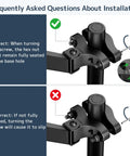 Rugged Pole Mount Monitor Arm Featuring Smooth Gas Spring Design For 17 To 32 Inch Displays installation guide showing correct and incorrect assembly steps.