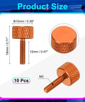 M3x12mm Knurled Thumb Screws Set Aluminum Alloy Flat Knurled Head 10 Pack Orange For PC Case Computer Case PCI Slots Power Supplies Hard Drives Grip Fasteners