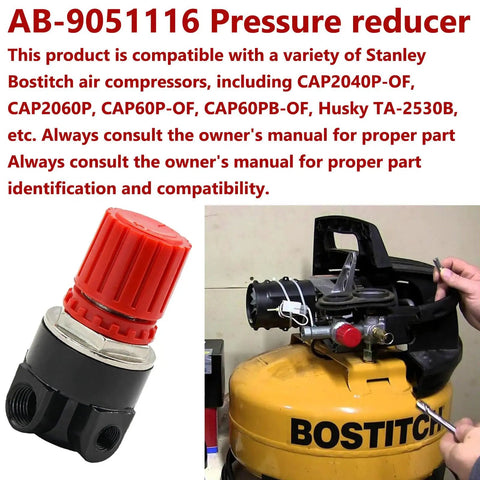 Air Compressor Pressure Regulator AB-9051116 For Stanley Bostitch Husky Air Compressors, Pressure Reducer Replacement
