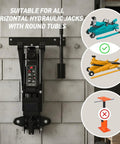 Heavy Duty Wall Mount Jack Holder For Hydraulic Floor Jacks Sturdy Steel Bracket Wall Rack Storage installed in garage