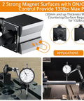 Dial Indicator 0-1 Inch With 0.001 Inch Resolution And Magnetic Base, On-Point Readouts, Secure Locking With Metal Limit Switch, 132 Lb And 60 Kg Hold, Ideal For Machining, Calibration, And Tight Tolerances. magnetic base and dial indicator used in machining setup