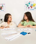 Two students using 12 Pack Double-Sided Dry Erase Number Line Whiteboards Set 4x12 Inches For Students Classroom Math Manipulatives