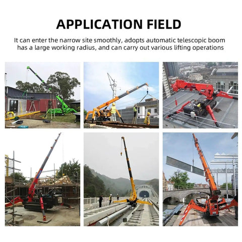 Compact Mini Crawler Crane With 360 Degree Rotation And Multi Stage Boom Portable Hydraulic Lift for factory maintenance.