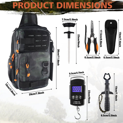 All In One Fishing Backpack With Rod Holder And Tackle Boxes 113 Piece Gear Kit Lightweight Water Resistant Shoulder Bag For Saltwater And Freshwater