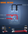 Wiring diagram for Rock Lights With Five Pin On Off Rocker Switch LED Light Bar For Jeep Boat Truck, showing connections to battery and ground.