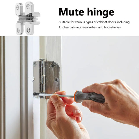 Invisible Stainless Steel Door Hinges For Hidden Cabinets and Folding Doors installation on a wooden frame