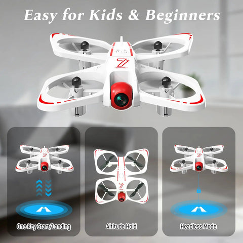 Kid Friendly Mini Drone With 720P Camera For Beginners And Teens featuring easy controls and safety features for indoor flying.