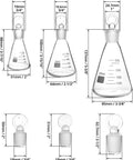 Durable Borosilicate 3.3 Glass Erlenmeyer Flask Set With Three Sizes 50ml 100ml 250ml Graduated Conical Flasks With Glass Stopper Must Have Lab Gear