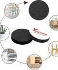 Heckin Smooth Felt Furniture Pads For Hardwood Floors Anti Scratch Guards, black, 2 round pads, versatile for chair and table legs.