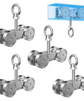 Four Wheel Trolley Assembly With Silent M10 Bolt And Nuts Including Lifting Eye Nut For One To Five Eighths Inch Wide Unistrut Channel