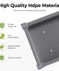 HDPE Elevated Raised Garden Bed With Legs For Outdoors 47 X 22 X 30 Inches planter box corner detail showing weather-resistant material
