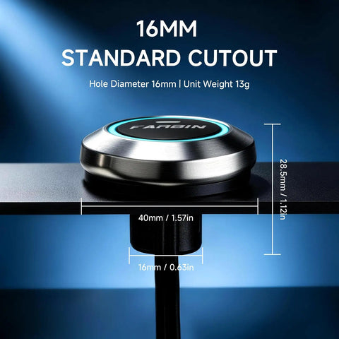 12V 24V Horn Push Button Switch Universal Momentary On Push And Hold With Wiring Ultrathin Stainless Steel And PC Shell Phosphor Bronze Contacts Beefy Rugged High Temperature And Impact Resistant Ideal For Vehicle Horn Button, 16mm cutout