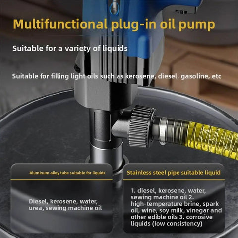 Heavy Duty Electric Drum Pump 2890W, Stainless Steel Construction With 3 Meter Hose, 90L Min Flow Rate, Variable Speed Control For Diesel Kerosene Water Transfer Jobs Made Easy